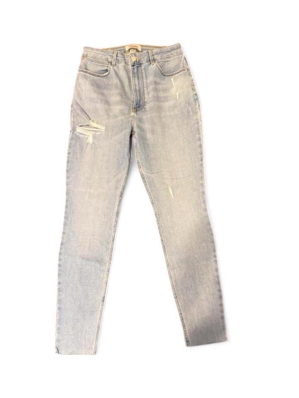 Light Wash Distressed Wrangler High Rise Unforgettable Skinny Jeans Size 12